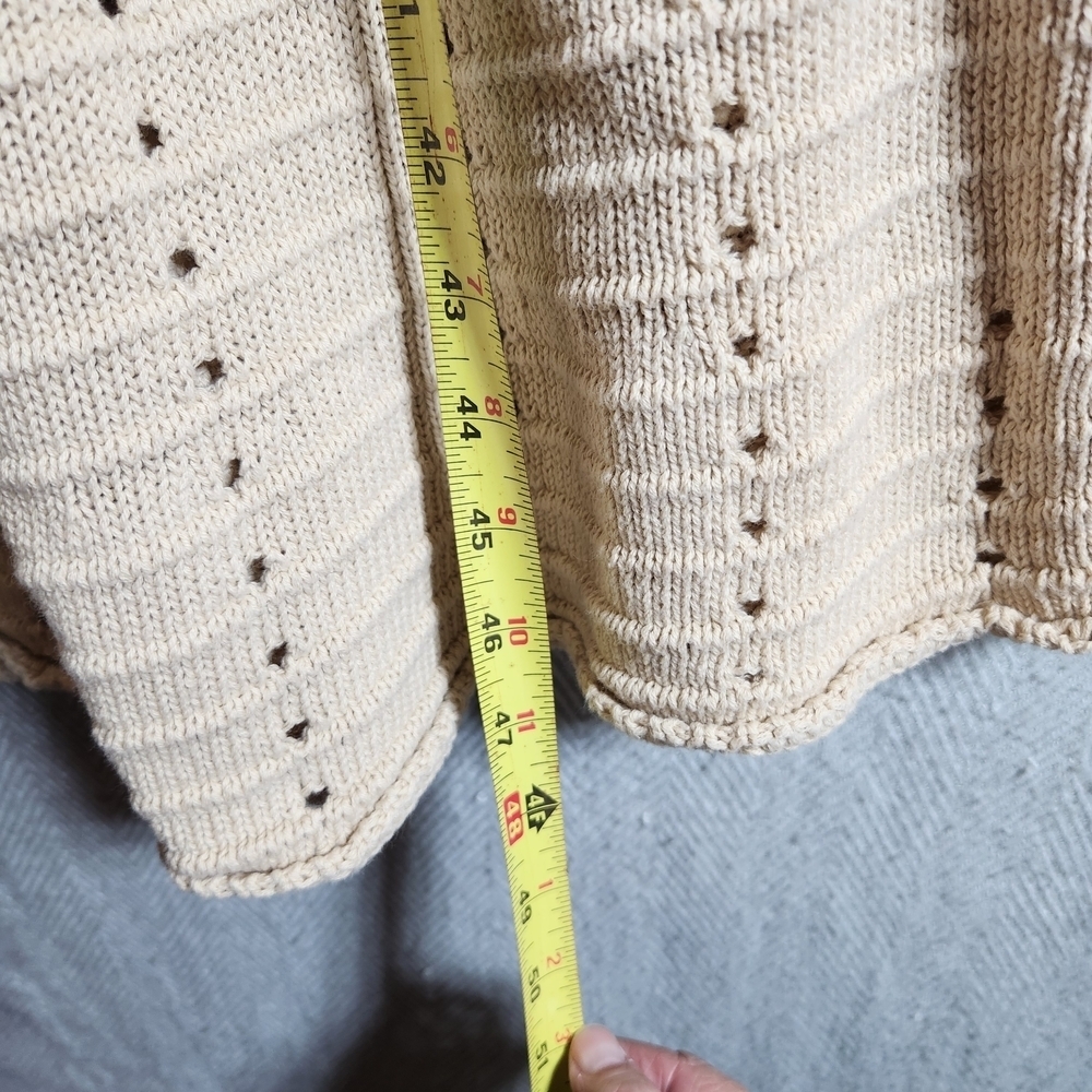 Fore Womens Large Cream Knit Maxi Skirt Sweater W Side Slit 100% cotton - Picture 14 of 14